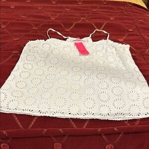 White Eyelet Lilly Pulitzer net top. Cotton . Size small